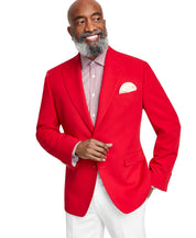 Tayion Mens Classic fit Sport Coat Blazer 46 L Bright Red Solid Stretch
