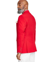 Tayion Mens Classic fit Sport Coat Blazer 48 L Bright Red Solid Stretch