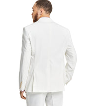 Tayion Mens Classic fit Suit Jacket Blazer 46 L White Solid