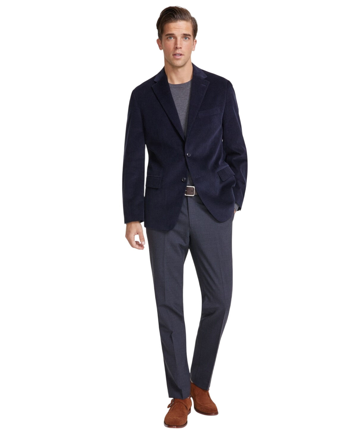 Tommy Hilfiger Mens Modern fit Corduroy Sport Coat Blazer 38 S Blue Solid