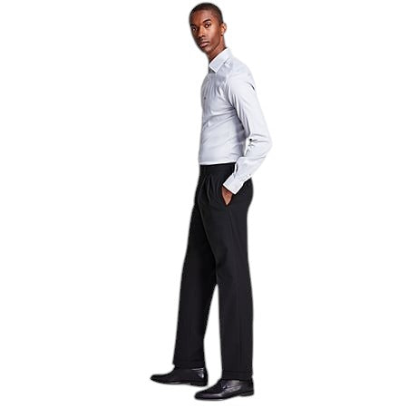 Michael Kors Mens Classic fit Pleated Dress Pants 38 / 32 Black Solid Stretch