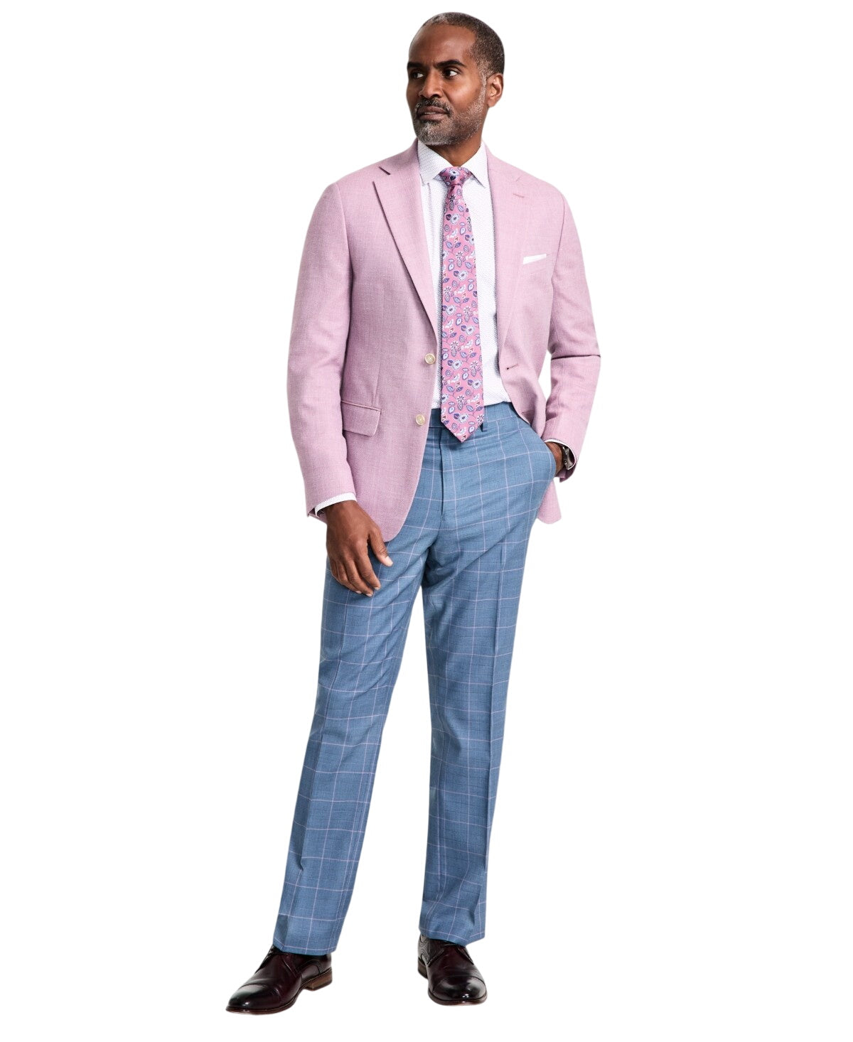 Tallia Mens Slim fit Sport Coat Blazer 44 R Purple Solid Stretch Wool