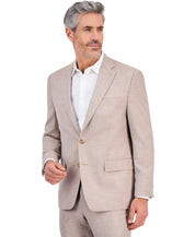 Tallia Mens Classic fit Suit Jacket Blazer 46 S Beige Solid Stretch