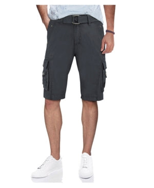 X RAY Men's Belted Cargo Shorts with Snap Detail Green Size 34