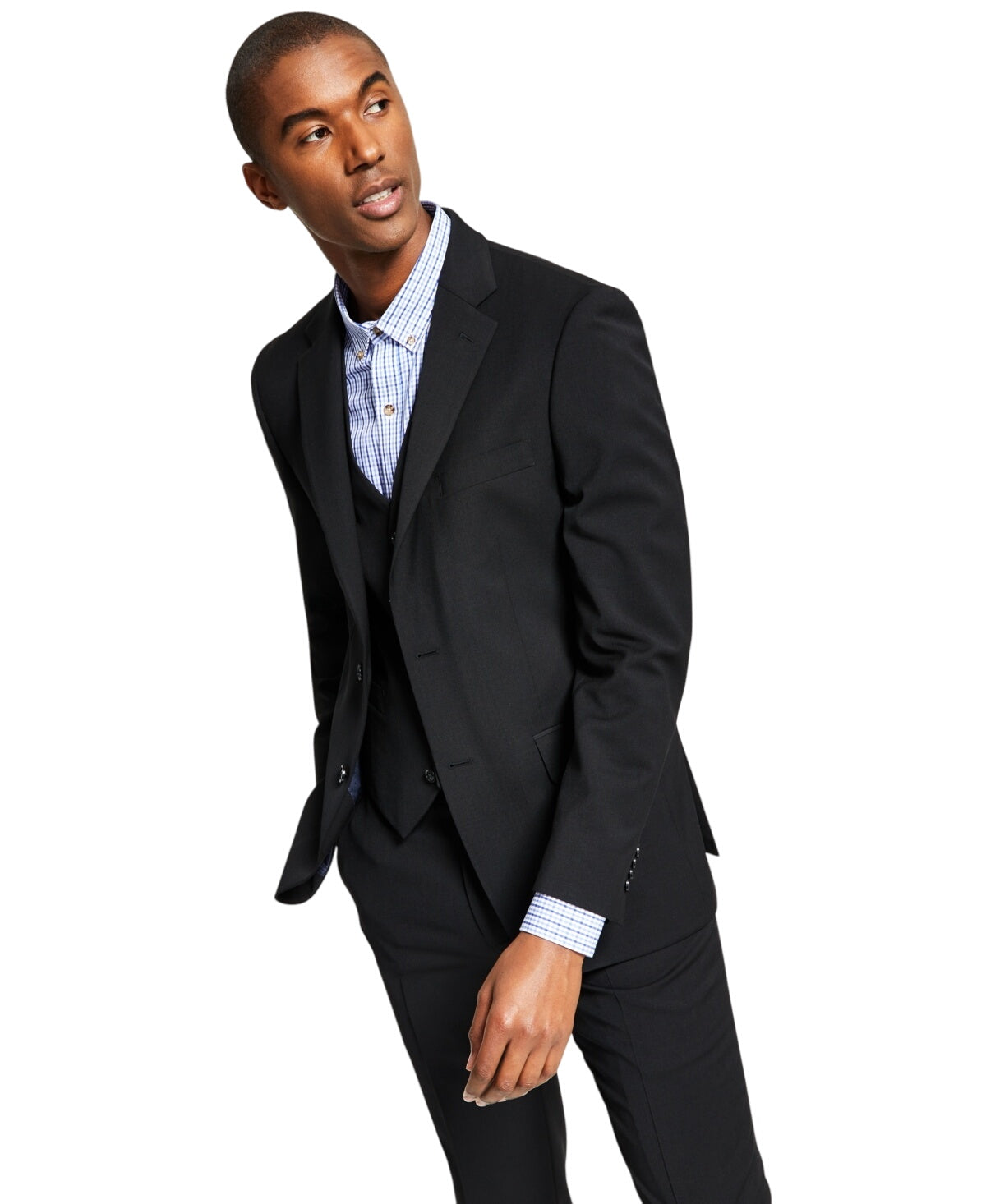 Tommy Hilfiger Mens Regular fit Suit Jacket Blazer 39 R Black Solid
