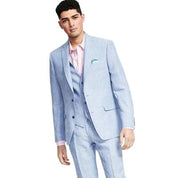 Bar Iii Mens Slim fit Suit Jacket Blazer 40 R Light Blue Solid Linen