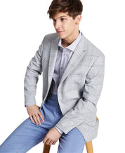 Tommy Hilfiger Mens Modern fit Sport Coat Blazer 36 S Light Grey Plaid Stretch