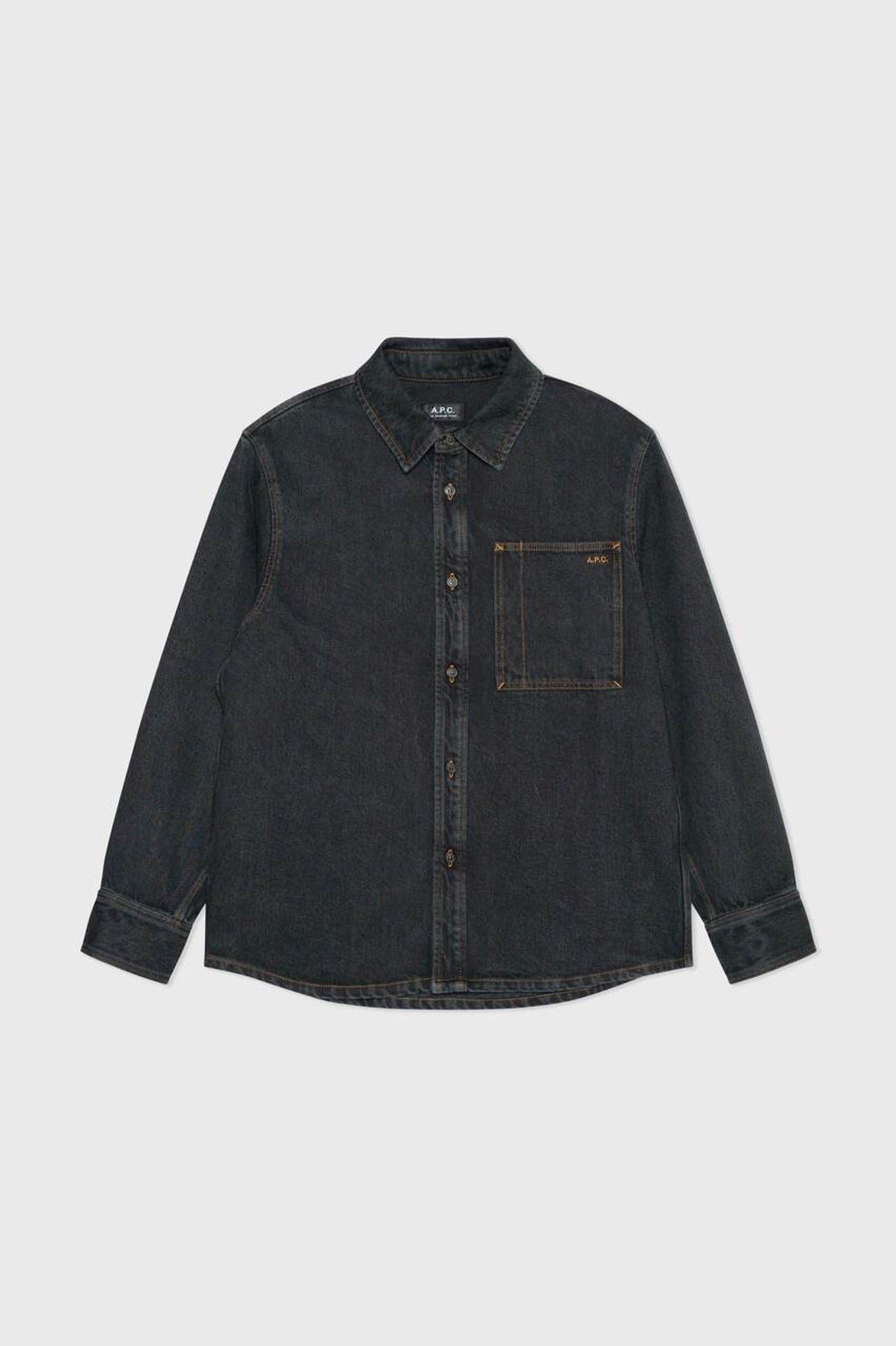 A.p.c. Vittorio Surchemise Mens Denim Jacket Overshirt Large Black