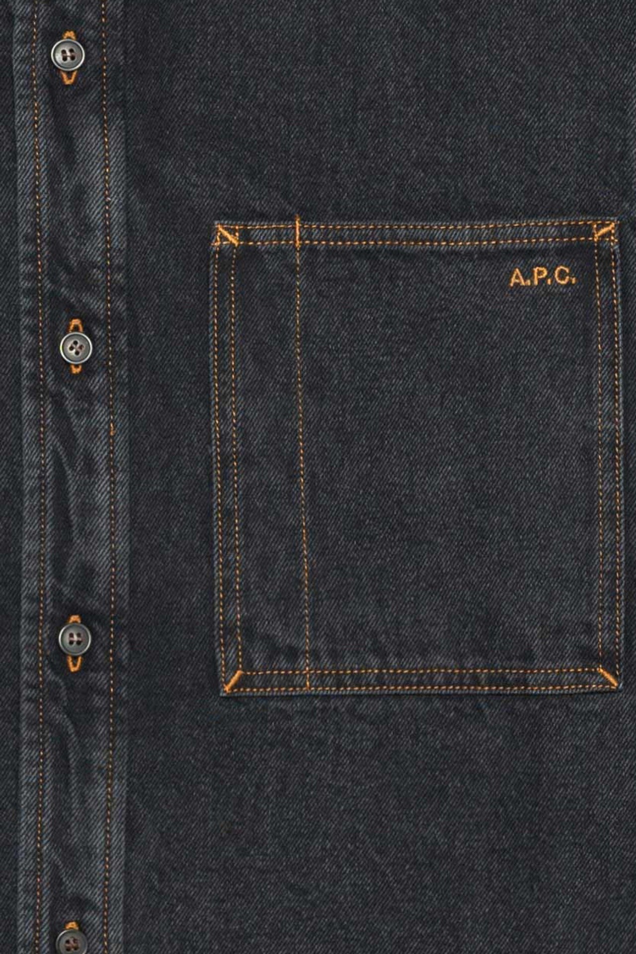 A.p.c. Vittorio Surchemise Mens Denim Jacket Overshirt Large Black