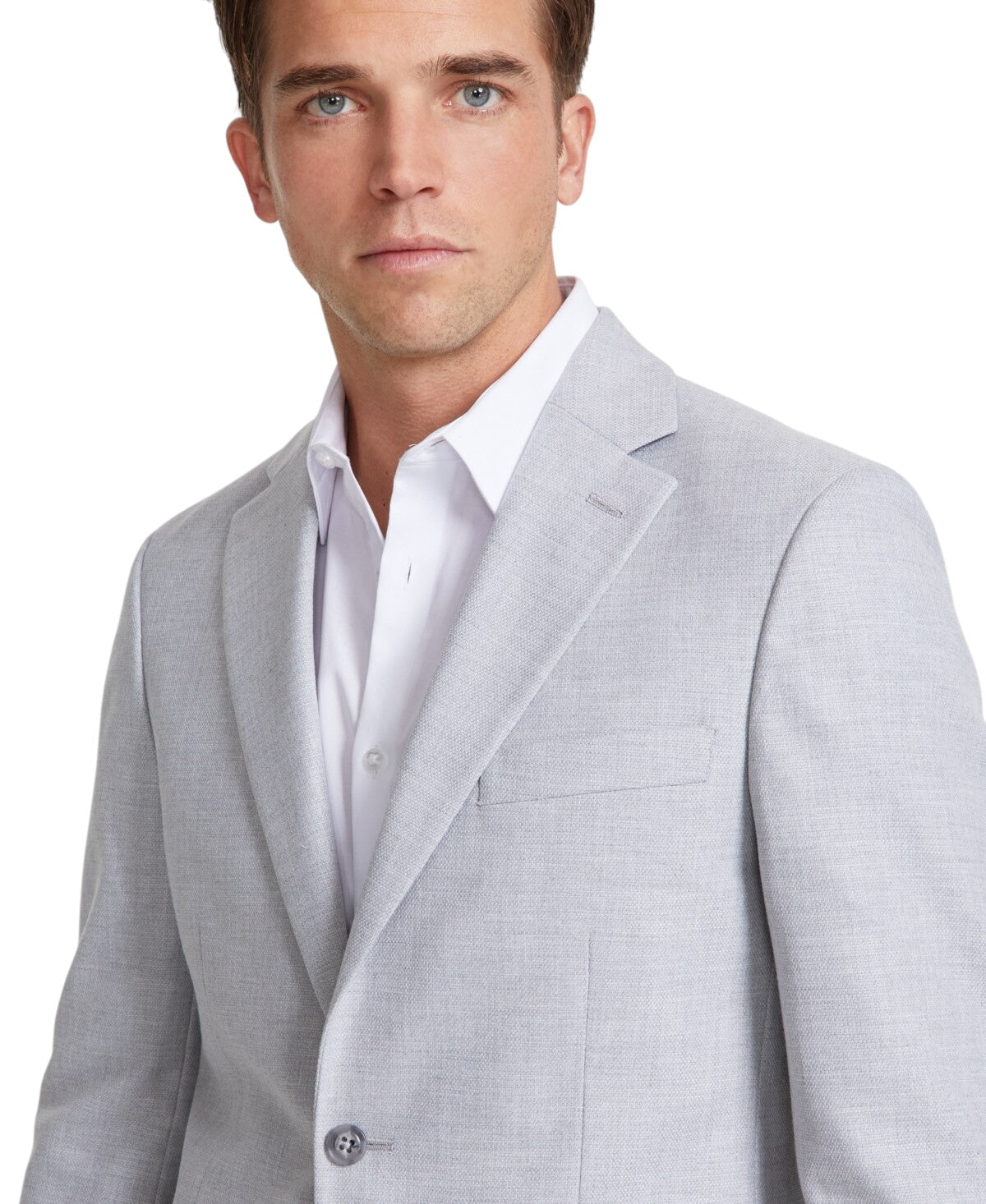 Tommy Hilfiger Mens Modern fit Sport Coat Blazer 38 R Light Grey Solid Stretch