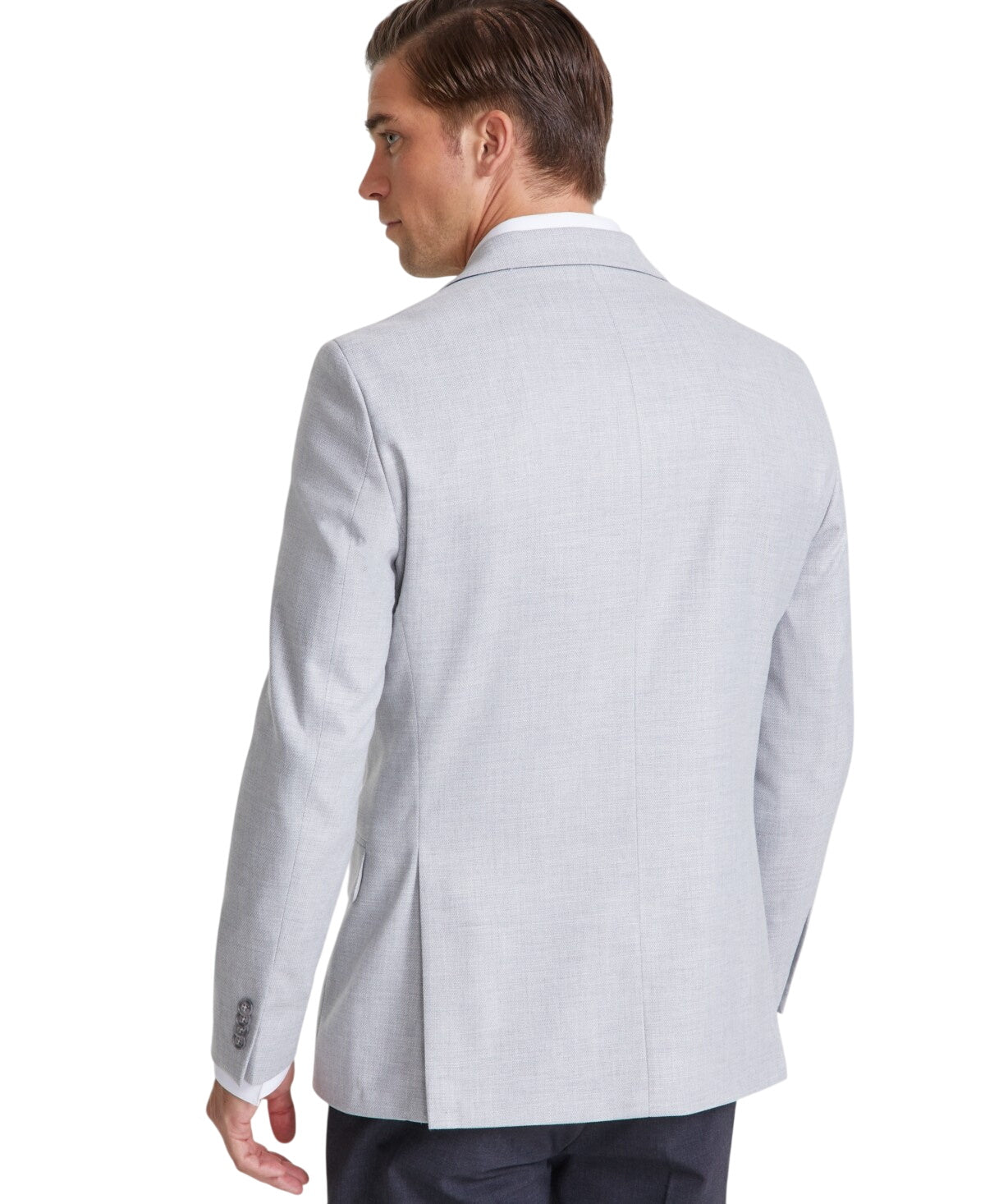 Tommy Hilfiger Mens Modern fit Sport Coat Blazer 38 R Light Grey Solid Stretch