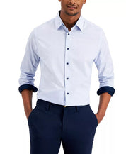 CLUB ROOM Men's Dot Stripe Dress Shirt XL Blue