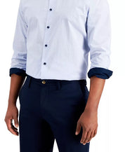 CLUB ROOM Men's Dot Stripe Dress Shirt XXL 2XL Blue