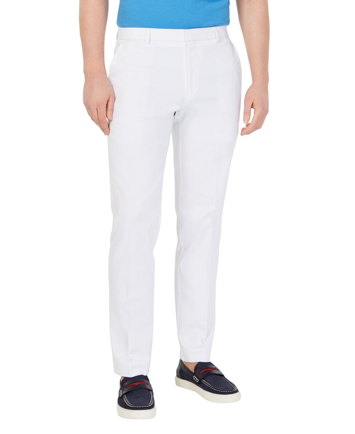 Tommy Hilfiger Mens Modern fit Dress Pants 32 / 30 White Solid Stretch