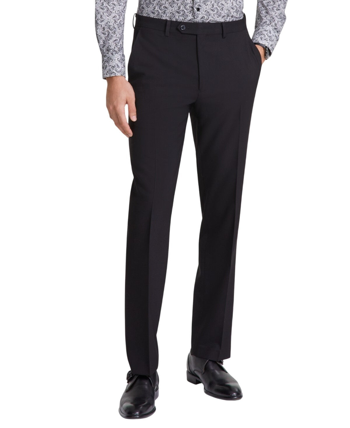 Tallia Mens Classic fit Dress Pants 42 / 30 Black Solid