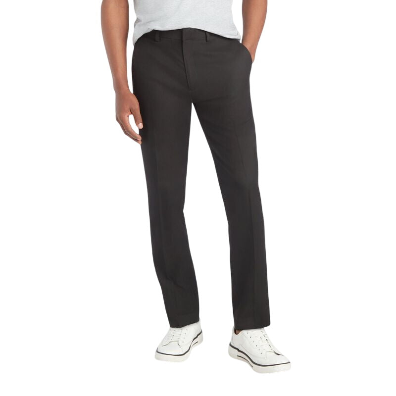 Kenneth Cole Mens Slim fit Dress Pants 36 / 32 Black Solid Stretch