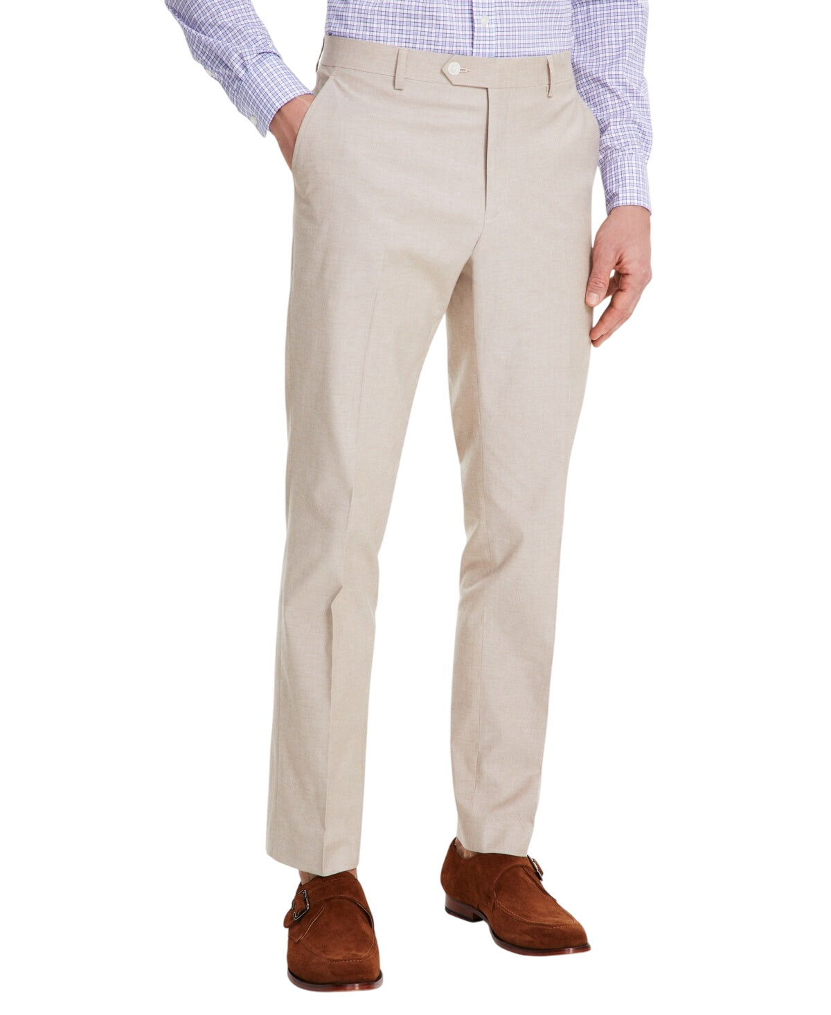 Tommy Hilfiger Mens Modern fit Dress Pants 32 / 30 Beige Solid Stretch
