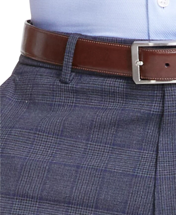 Tommy Hilfiger Mens Modern Fit Dress Pants 30 / 32 Grey Blue Plaid Stretch