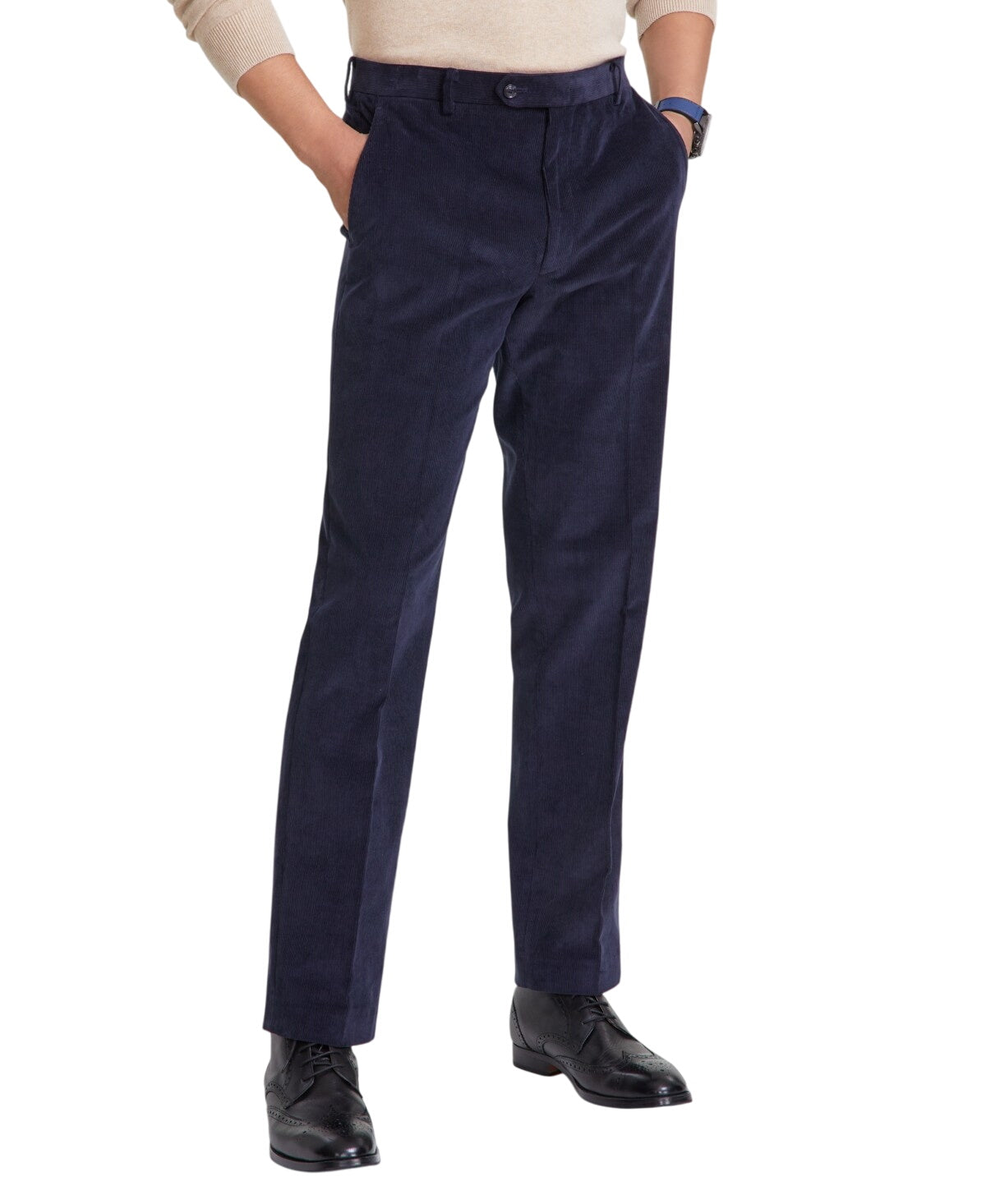 Tommy Hilfiger Mens Modern fit Casual Corduroy Pants 38 / 32 Blue Solid