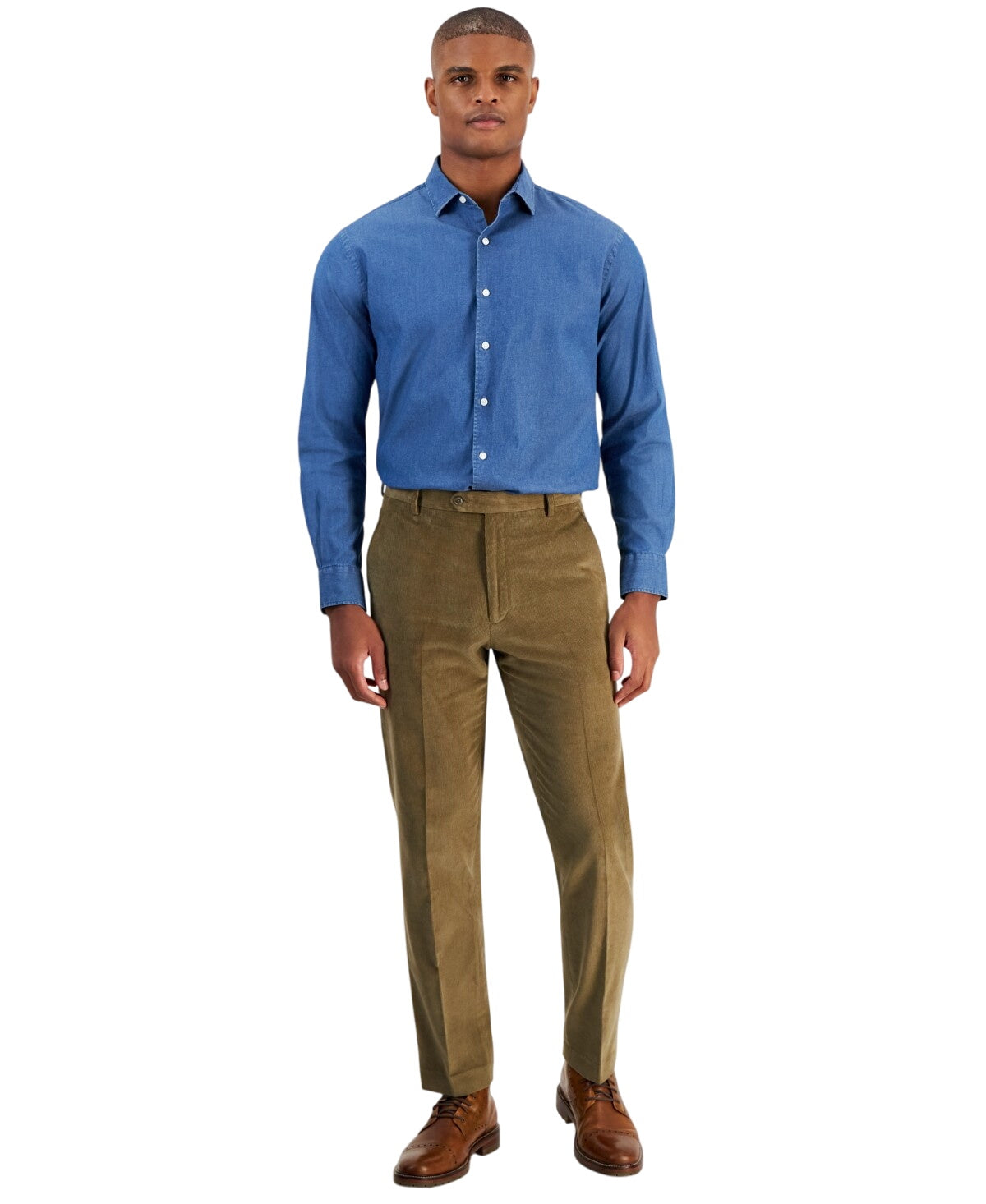 Tommy Hilfiger Mens Modern fit Casual Corduroy Pants 38 / 34 Beige Solid