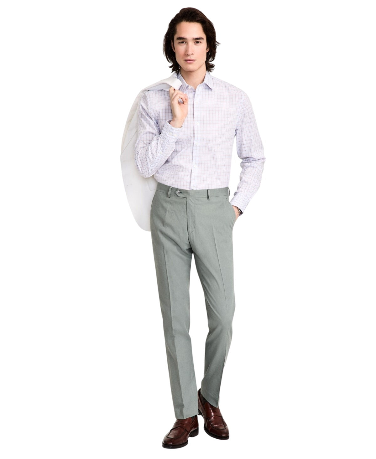 Tommy Hilfiger Mens Modern fit Dress Pants 36 / 34 Green Solid