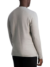 Karl Lagerfeld Men's Thermal Crewneck Long Sleeve Shirt Medium Grey