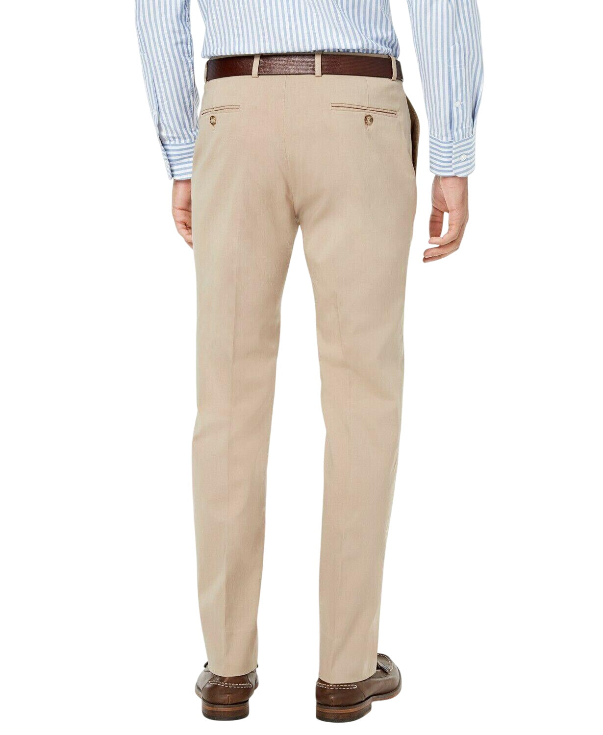 Tommy Hilfiger Mens Modern fit Dress Pants 35 / 30 Beige Solid Stretch