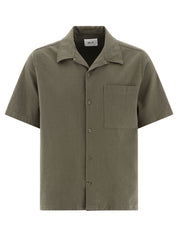 Nn07 Mens Slim fit Short Sleeve Button-Up Shirt Large Green Solid