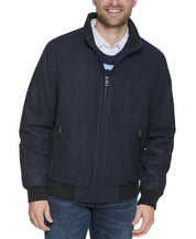 Calvin Klein Men's Big & Tall Bomber Jacket 4XL Navy Blue Wool