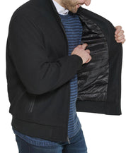 Calvin Klein Mens Bomber Jacket Coat Large Black Solid