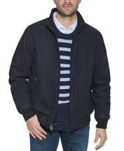 Calvin Klein Men's Big & Tall Bomber Jacket 4XL Navy Blue Wool