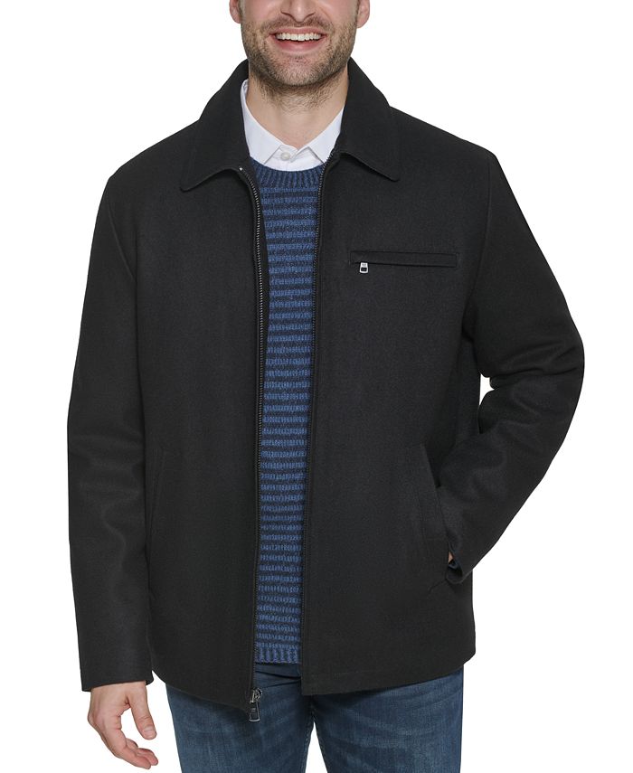 Calvin Klein Men's Wool Hipster Jacket Coat Black Medium
