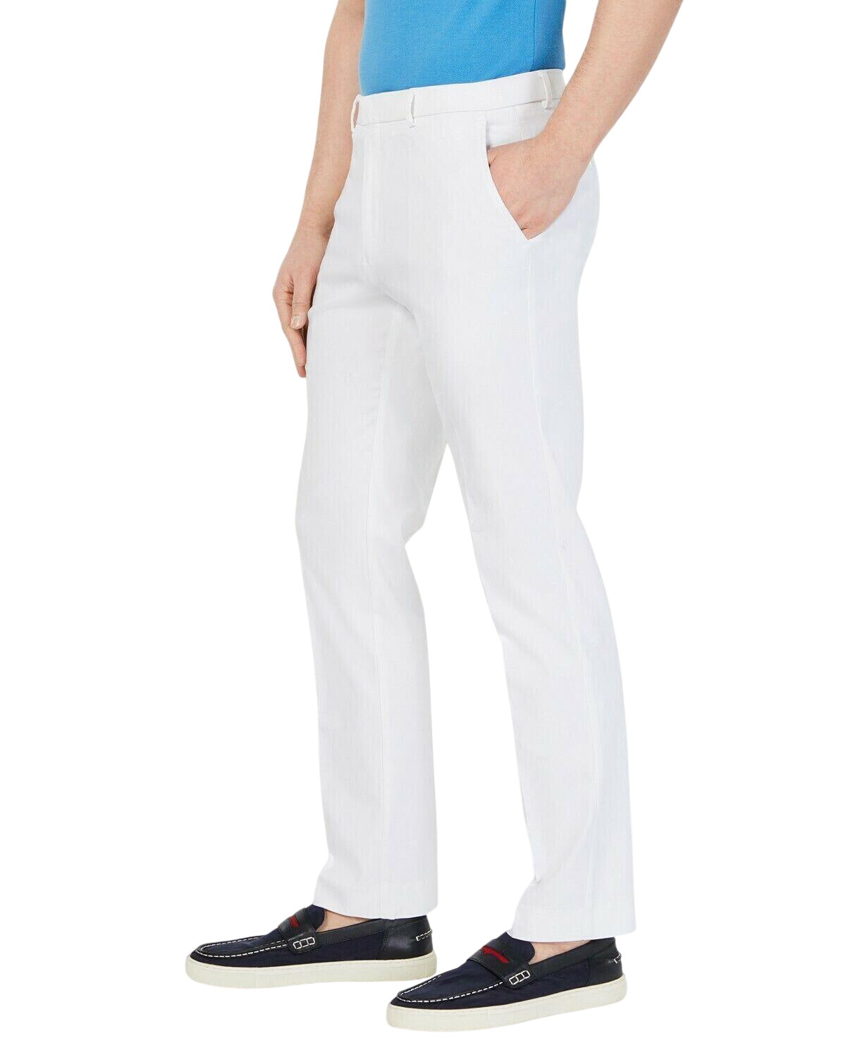 Tommy Hilfiger Mens Modern fit Dress Pants 30 / 30 White Solid Stretch