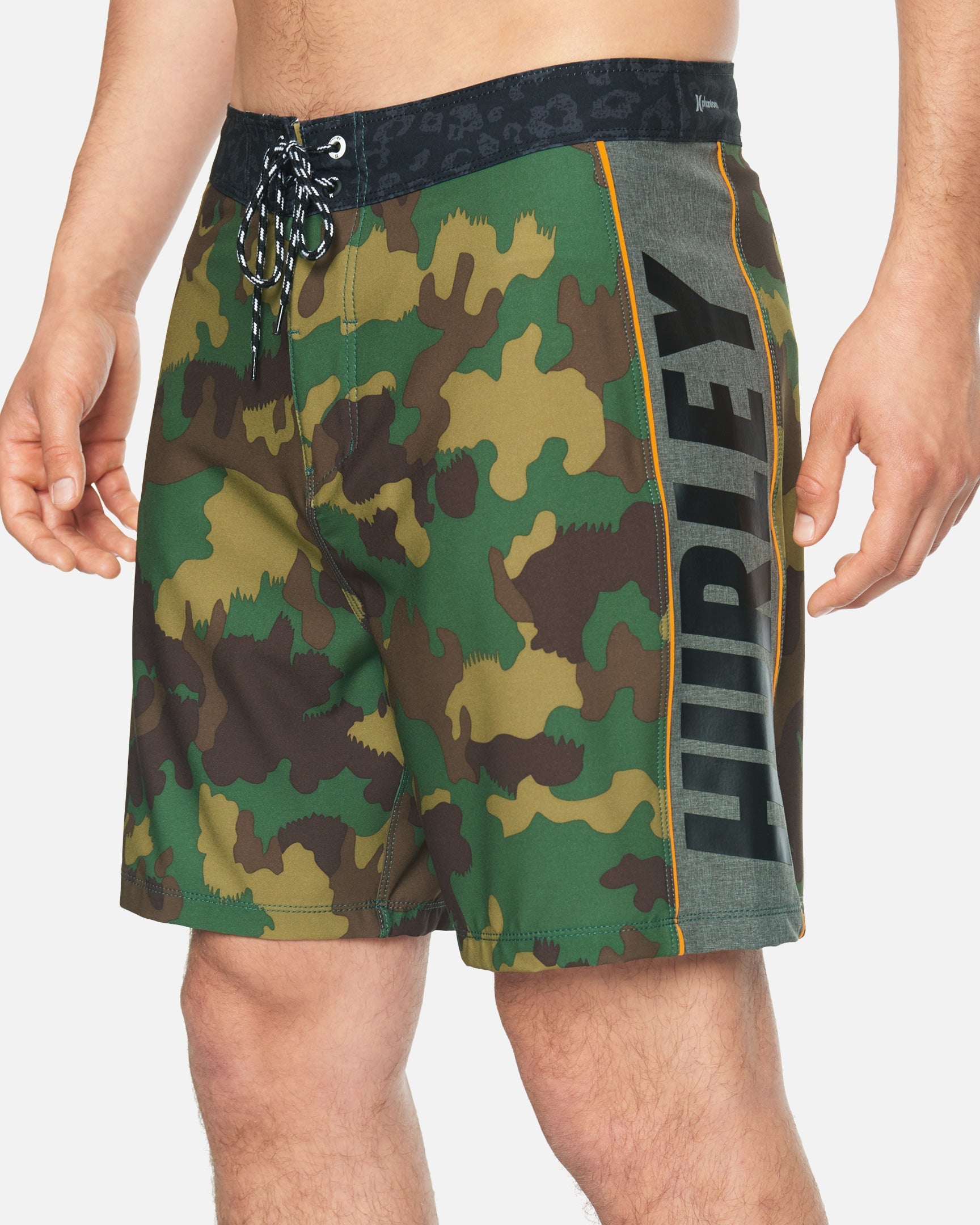 Men's Phantom Fastlane Woodland Boardshorts 18" Cargo Khaki Sz 32 United Legwear Bright Grn