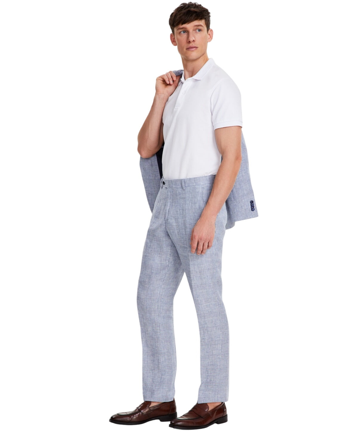 Tommy Hilfiger Mens Modern fit Dress Pants 36 / 34 Blue Plaid