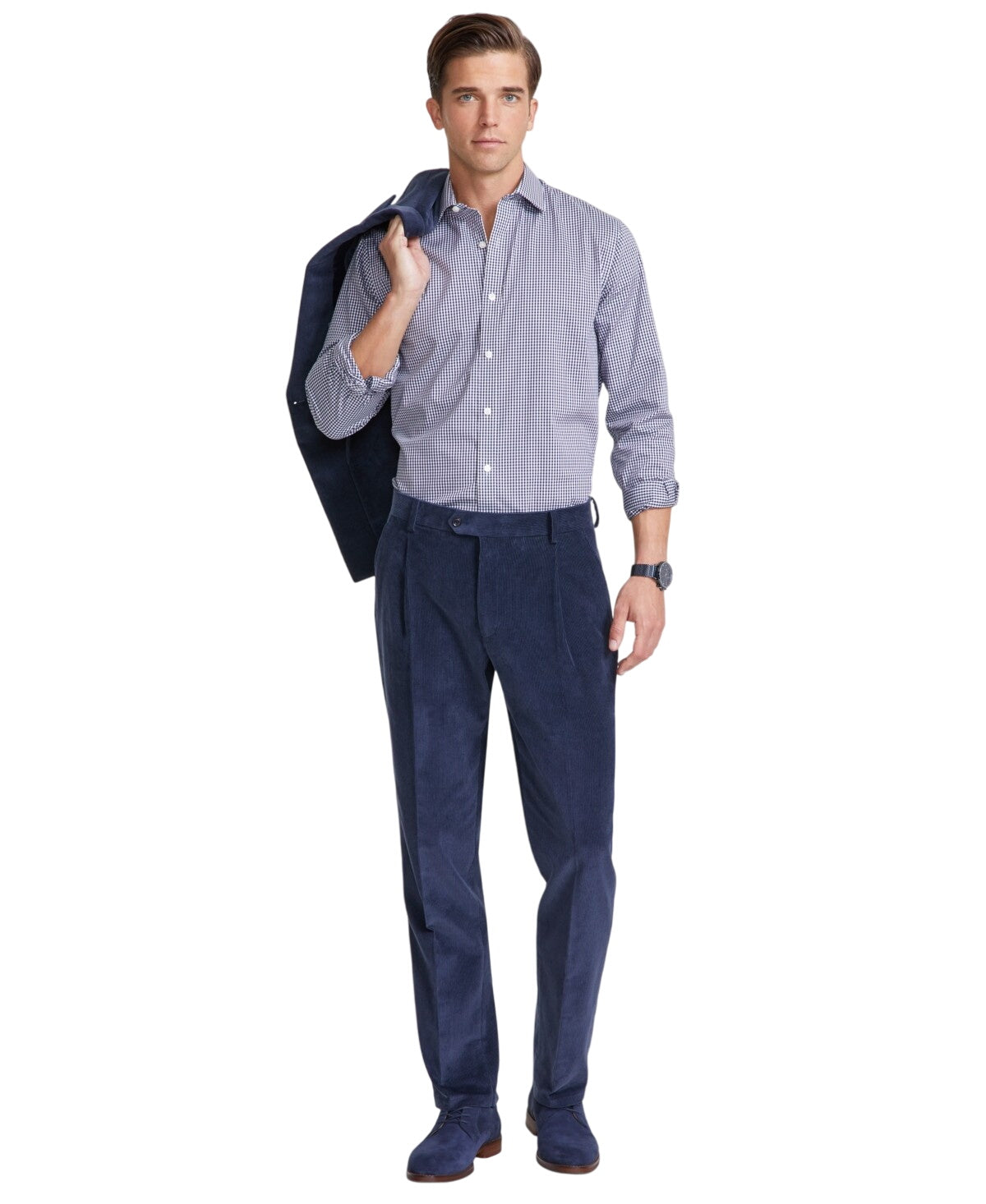 Tommy Hilfiger Mens Modern fit Dress Corduroy Pants 33 / 30 Blue Solid