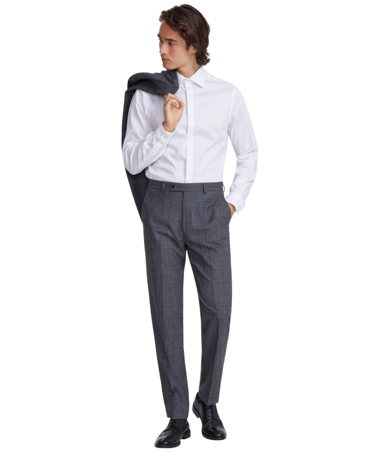 Calvin Klein Mens Slim fit Dress Pants 32 / 30 Grey Plaid