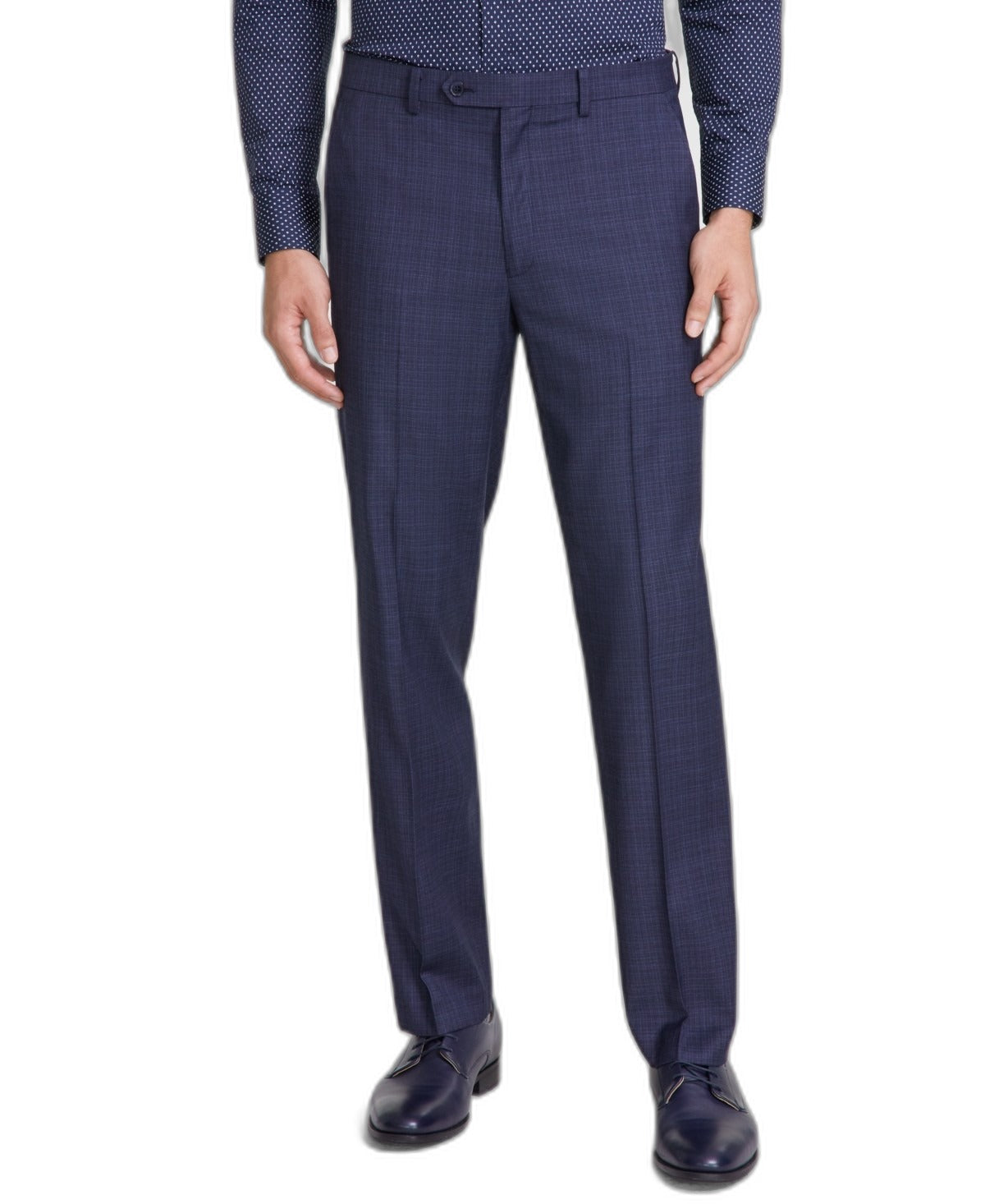 Tallia Mens Classic fit Dress Pants 34 / 32 Navy Blue Geometric Stretch