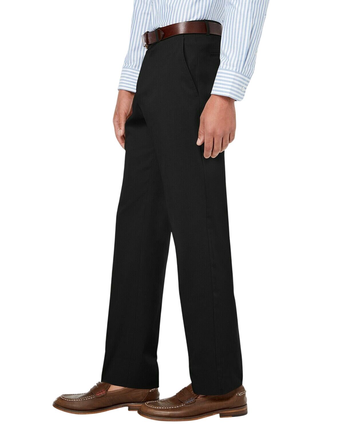 Tommy Hilfiger Mens Modern fit Dress Pants 35 / 30 Black Solid Stretch