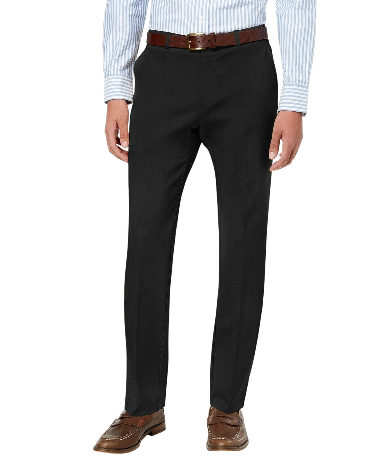 Tommy Hilfiger Mens Modern fit Dress Pants 35 / 32 Black Solid Stretch