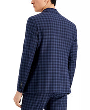 A|X Armani Exchange Men's Slim-Fit Navy Buffalo Plaid Wool Suit Jacket 46R
