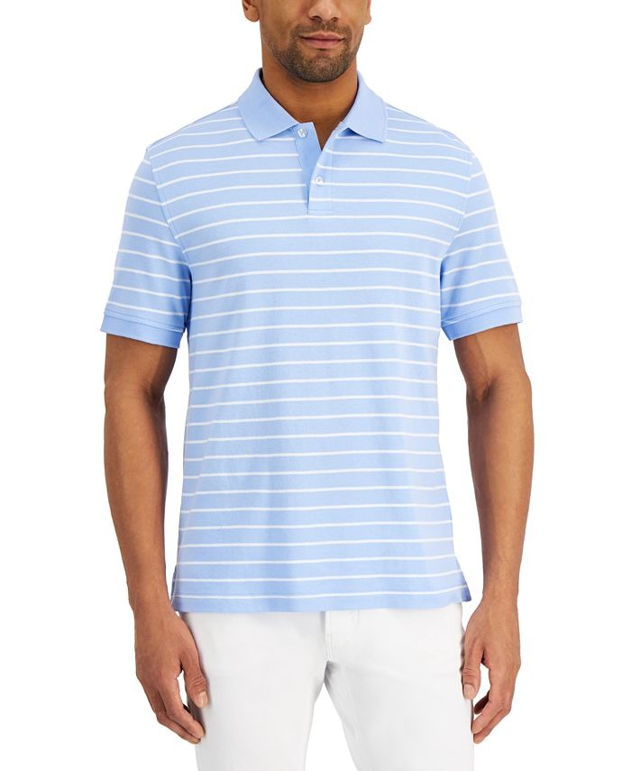 Club Room Men's Regular-Fit Yarn-Dyed Polo Shirt XXL 2XL Light Blue