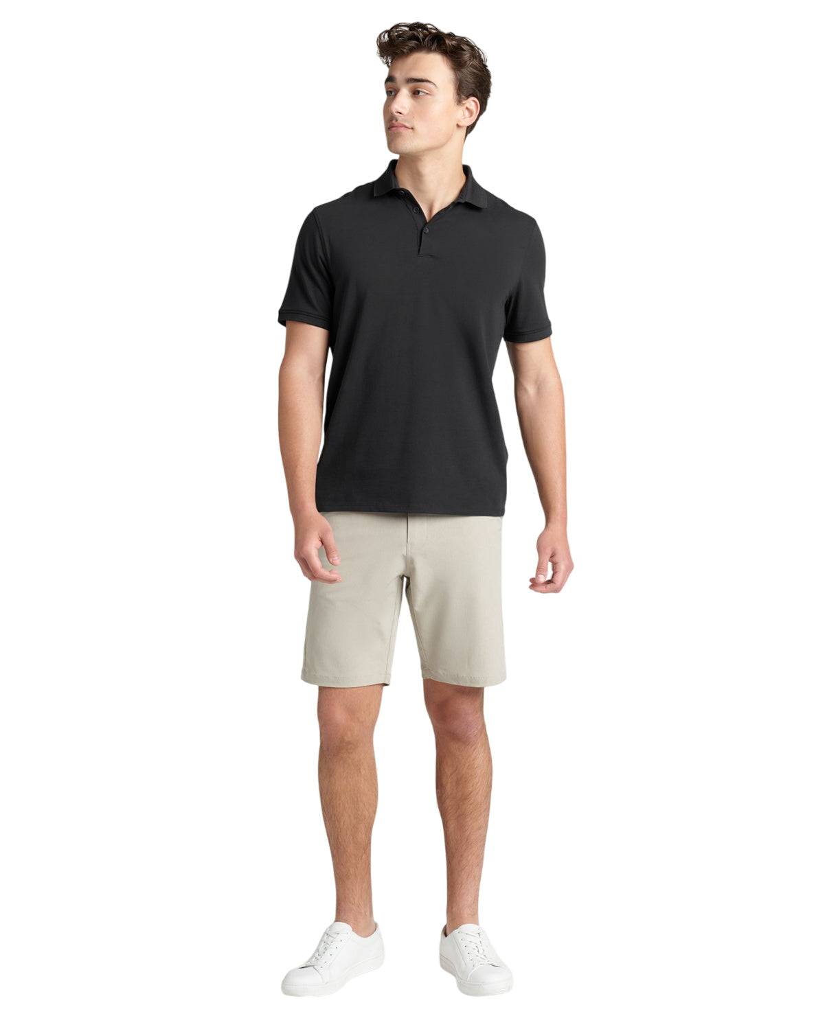 Kenneth Cole Mens Regular fit Athletic Shorts 34 Beige Solid Stretch