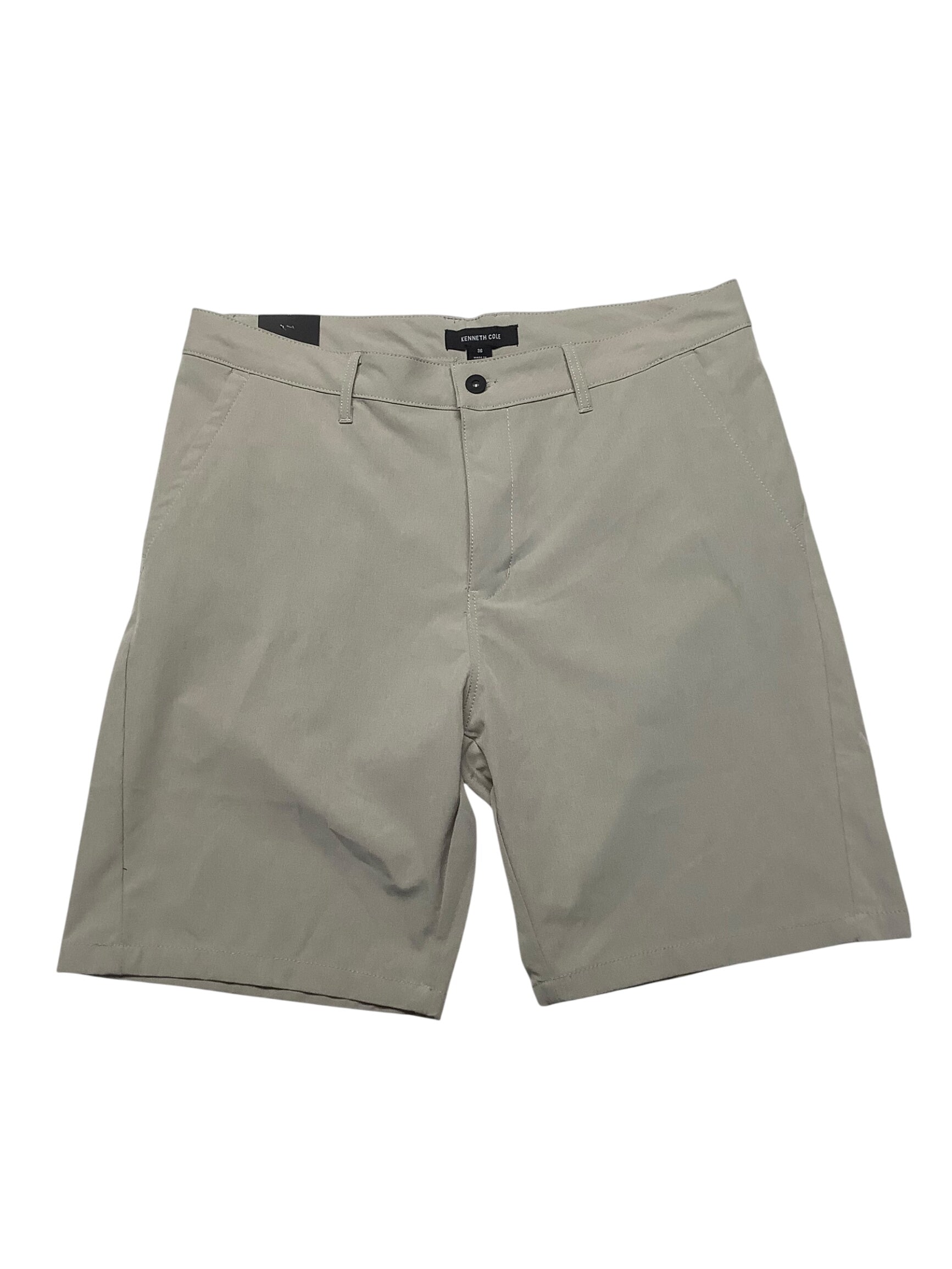 Kenneth Cole Mens Regular fit Athletic Shorts 34 Beige Solid Stretch