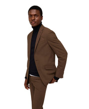 Kenneth Cole Mens Slim fit 2 Piece Suit 38 R / 31 Waist Brown Caramel Stretch