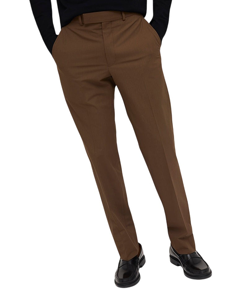 Kenneth Cole Mens Slim fit 2 Piece Suit 36 R / 29 Waist Brown Solid Stretch