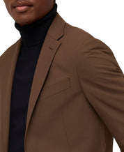 Kenneth Cole Mens Slim fit 2 Piece Suit 40 S / 33 Waist Brown Solid Stretch