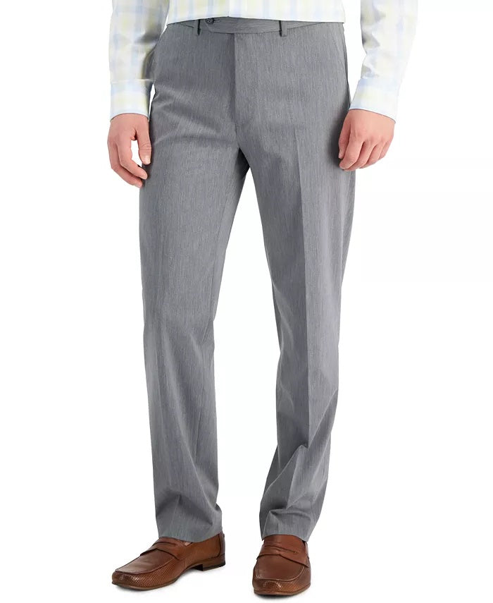 Nautica Mens Modern fit Dress Pants 34 / 30 Mid Grey Solid Stretch