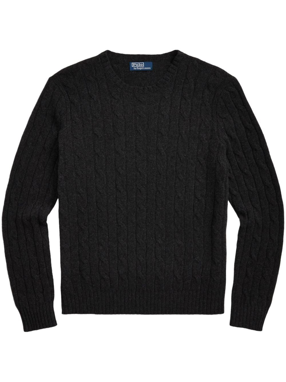 Ralph Lauren Polo Mens Pure Cashmere Crewneck Cable Knit Sweater Large Black