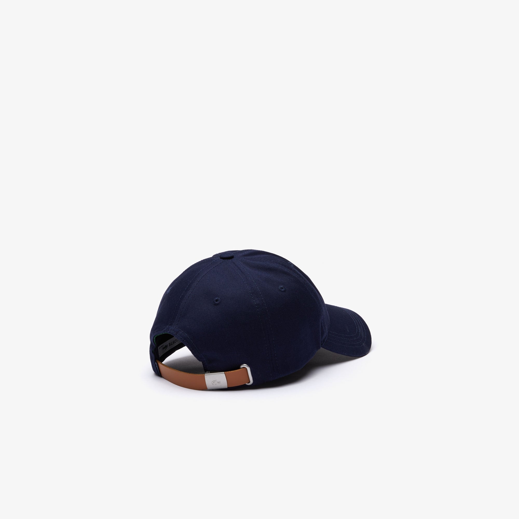 Lacoste Mens Signature Embroidered Strapback Hat Navy Blue